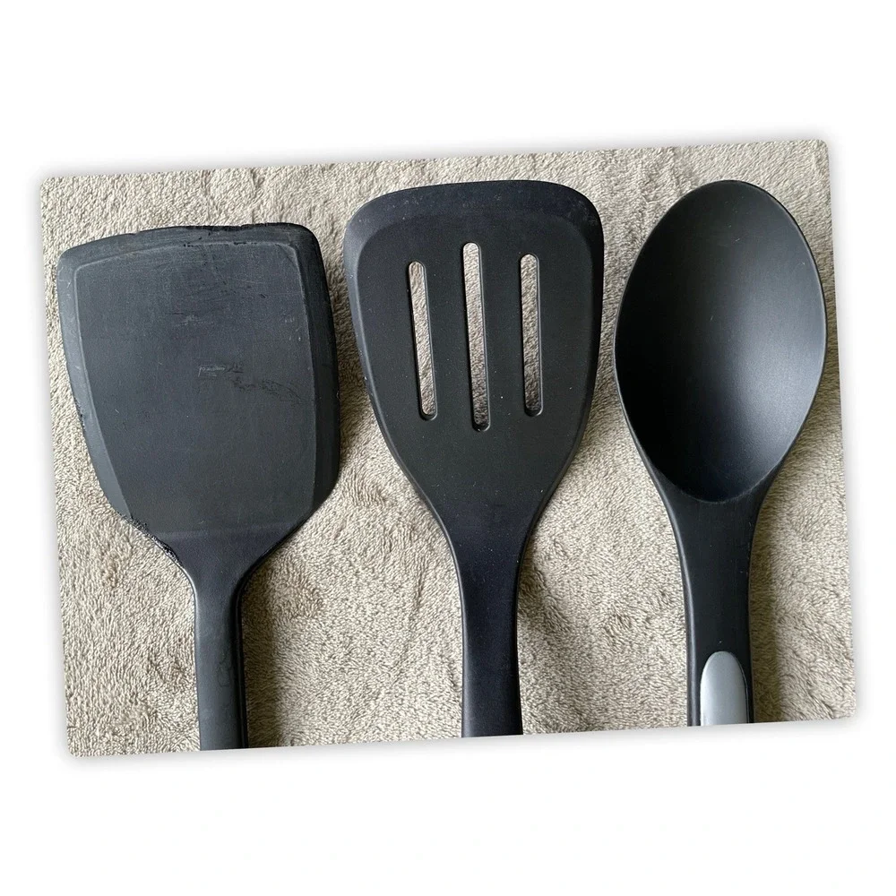 KitchenAid Farberware Calphalon Cooking Utensil Lot Spoon Spatulas 3 Pc Set